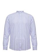 Slhregnew-Linen Shirt Ls Band W Tops Shirts Casual Blue Selected Homme