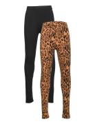 Basic Leopard Leggings 2-Pack Bottoms Leggings Multi/patterned Mini Ro...