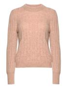 Slfglowie Ls Knit O-Neck B Tops Knitwear Jumpers Beige Selected Femme