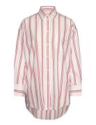 D2. Os Stripe Shirt Tops Shirts Long-sleeved Red GANT