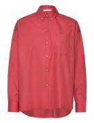 Wide Blouse Tops Shirts Long-sleeved Red IVY OAK