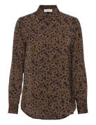 Recycled Polyester Shirt Tops Shirts Long-sleeved Brown Rosemunde