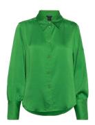 Shirt Dani Satin Tops Shirts Long-sleeved Green Lindex