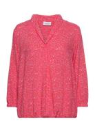 Fpelise Bl 1 Tops Blouses Long-sleeved Pink Fransa Curve