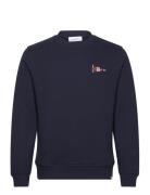 Flag Sweatshirt Tops Sweat-shirts & Hoodies Sweat-shirts Navy Les Deux