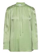 Brandy - Fluid Texture Tops Blouses Long-sleeved Green Day Birger Et M...