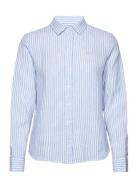 Reg Linen Stripe Shirt Tops Shirts Long-sleeved Blue GANT