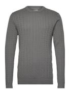 Jjcarlson Knit Crew Neck Tops Knitwear Round Necks Grey Jack & J S