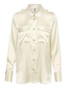 Cusanne Goldbutton Shirt Tops Shirts Long-sleeved Cream Culture