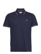 Prm 1/4 Zip Jqrd Pol Tops Polos Short-sleeved Navy Original Penguin