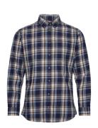 Slhslim-Dan Flannel Shirt Ls O Tops Shirts Casual Navy Selected Homme