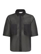 Mesh Shirt Tops Shirts Short-sleeved Black Coster Copenhagen