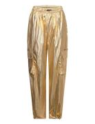 Metallic Cargo Pants - Sille Fit Bottoms Trousers Cargo Pants Gold Cos...