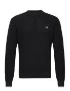 Waffle Stitch Jmpr Tops Knitwear Round Necks Black Fred Perry