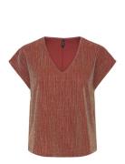 Vmelma S/S V-Neck Top Jrs Btq Tops T-shirts & Tops Short-sleeved Red V...