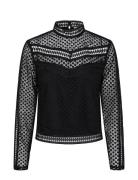 Yasalberta Ls New Lace Top Tops T-shirts & Tops Long-sleeved Black YAS