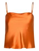 Satin Singlet Tops T-shirts & Tops Sleeveless Orange Gina Tricot