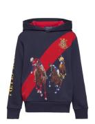 Fleece Graphic Hoodie Tops Sweat-shirts & Hoodies Hoodies Navy Ralph L...