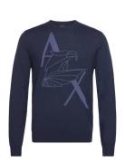 Pullover Tops Knitwear Round Necks Navy Armani Exchange