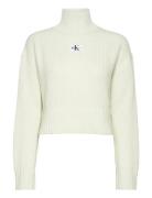 Label Chunky Sweater Tops Knitwear Turtleneck Green Calvin Klein Jeans