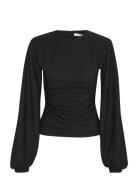 Ailagz Blouse Tops Blouses Long-sleeved Black Gestuz