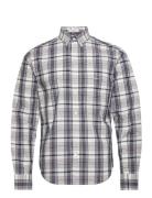 Reg Ut Poplin Check Bd Tops Shirts Casual Cream GANT