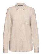 Vmvera Ls Linen Over D Shirt Tops Shirts Long-sleeved Beige Vero Moda