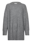 Baia Knit O-Neck Tops Knitwear Jumpers Grey Moshi Moshi Mind