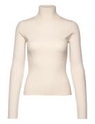 Turtleneck Ribbed Sweater Tops Knitwear Turtleneck Beige Mango