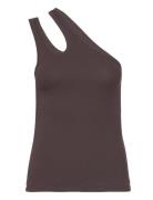 Jersey -Shoulder Top Tops T-shirts & Tops Sleeveless Brown REMAIN Birg...