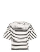 Pcchilli Summer 2/4 Sweat Stripe Noos Bc Tops T-shirts & Tops Short-sl...