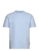 Relaxed Structured T-Shirt Tops T-shirts Short-sleeved Blue Tom Tailor