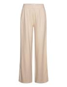 Vijolanda Hw Pleated Pants - Noos Bottoms Trousers Wide Leg Beige Vila