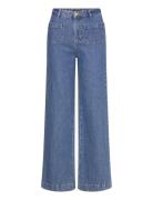 Wide Long Patch Pocket Bottoms Jeans Wide Blue Lindex