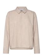 Mschedrea Top Tops Shirts Long-sleeved Beige MSCH Copenhagen