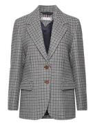 Over D Wool Check Sb Blazer Blazers Single Breasted Blazers Black Tomm...