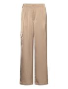 D6Harlow Satin Wide Pants Bottoms Trousers Wide Leg Beige Dante6