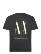 T-Shirt Tops T-shirts Short-sleeved Black Armani Exchange