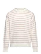 Striped Cotton-Blend Sweater Tops Knitwear Pullovers Cream Mango