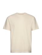 Textured Ss T-Shirt Tops T-shirts Short-sleeved Cream GANT