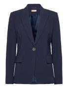 Fitted 1 Bttn Blazer Blazers Single Breasted Blazers Navy Michael Kors