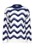 Panama Knit Jumper Tops Knitwear Jumpers Navy Noella