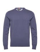 1985 Crew Neck Sweater Tops Knitwear Round Necks Blue Tommy Hilfiger