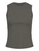 Studio Rib Tank Sport T-shirts & Tops Sleeveless Khaki Green Björn Bor...