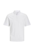 Jjemac Zip Ss Polo Sn Tops Polos Short-sleeved White Jack & J S