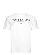 Printed T-Shirt Tops T-shirts Short-sleeved White Tom Tailor