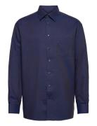 Men's Shirt: Business Casual Satin Tops Shirts Business Blue Eton