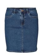 Vmluna Hr Denim Skirt Mix Ga Lyhyt Hame Blue Vero Moda