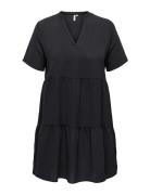 Carluxjoy 2/4 Knee Dress Aop Lyhyt Mekko Black ONLY Carmakoma