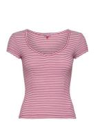 Tjw Bby Stripe Ss Top Tops T-shirts & Tops Short-sleeved Red Tommy Jea...